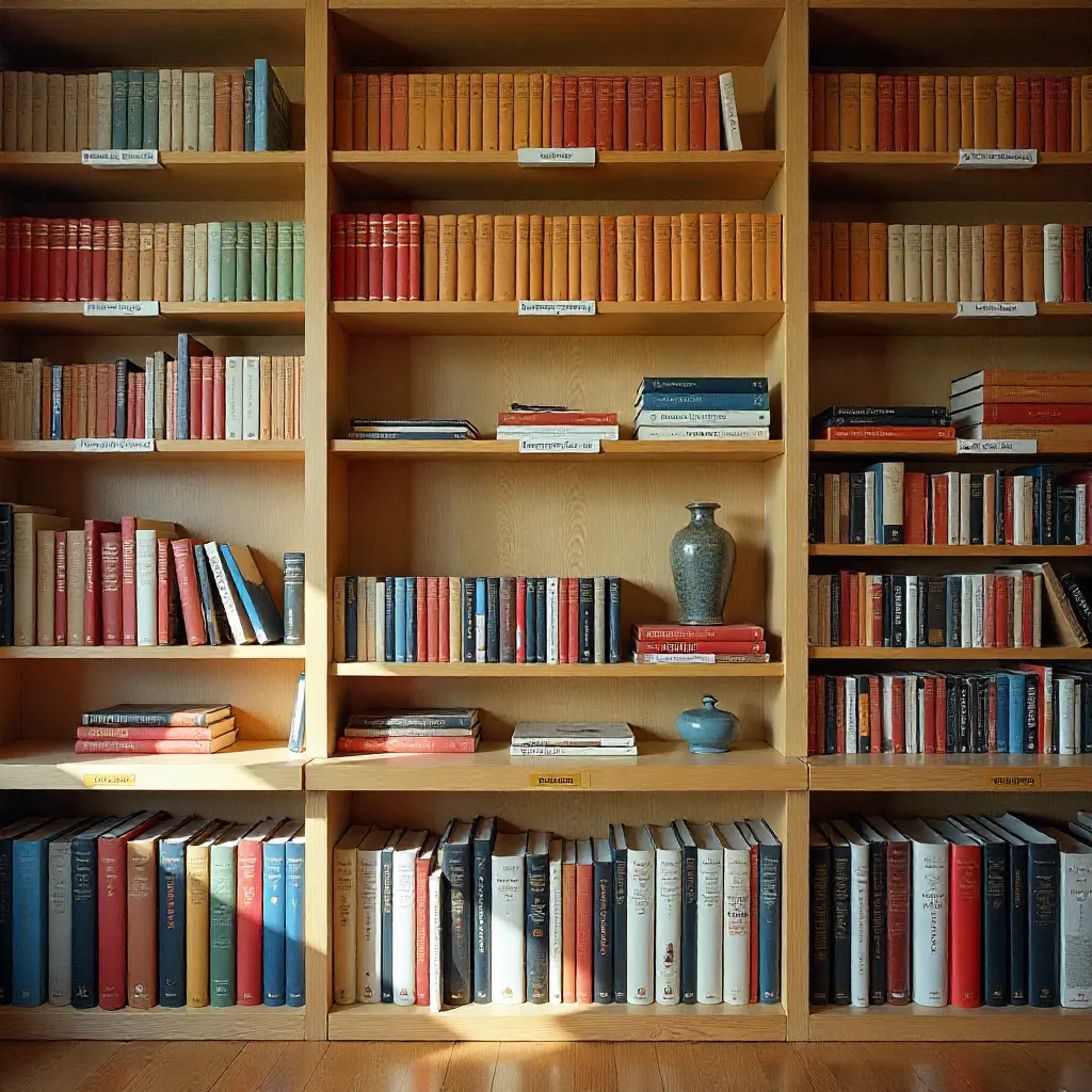 Color-coordinated book arrangement